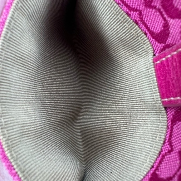 Coach Vintage Y2K Pink Signature Buckle C Fabric Coin Bag Wallet - Picture 6 of 9